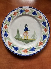 Ancienne assiette en faïence Bretonne Quimper HB, « Le Breton »