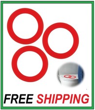 3-Pk Flush Valve Seal for Mansfield 210/211, Silicone Toilet Gasket, Red, NEW ..