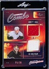 2026 Leaf Champions Brett Hull Ed Belfour Winning Combo Jersey Patch /35 HOF