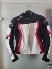Held Street 3.0 Motorrad Damen Lederjacke weiß/rot 44