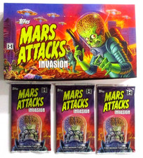 2013 Topps Mars Attacks INVASION -3 SEALED HOBBY PACKS PLUS EMPTY DISPLAY BOX