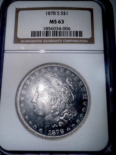 1878 S MOGAN SILVER DOLLAR NGC MS 63 