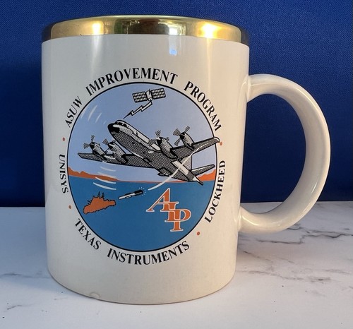 U.S. Navy P-3 Orion Sub Hunter ASUW Improvement Coffee Mug Circa 1990’s