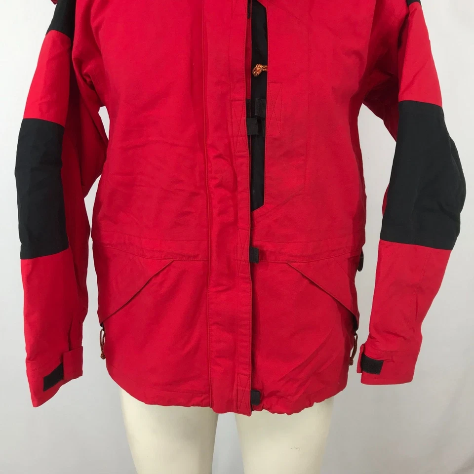 DISEÑO ALPINO ~ HOMBRE MEDIANO ~ ROJO NEGRO GORE TEX CHAQUETA DE INVIERNO CON CAPUCHA ABRIGO Foto 3 de 4