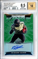 2020 LEAF METAL DRAFT TDK'S KESHAWN VAUGHN #TKKSV AUTO-PRISMATIC GREEN BGS 8.5