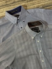 Paul Fredrick Mens Non-Iron Two Ply Cotton Shirt 15.5x35 Classic Fit Lot of 2