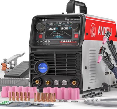 110V/220V Dual Voltage TIG Welding Machine with Foot Pedal, 205Amp Cold Welding