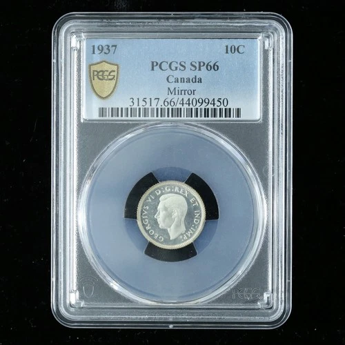 1937 Canada PCGS SP-66 Mirror Specimen Dime 10 Cent With Nice Cameo