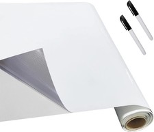 Dry Erase Whiteboard Paper Roll 17.3x78.7in with 2 Markers Adhesive