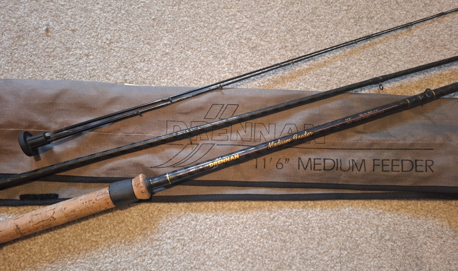 Drennan 11ft 6in Medium Feeder Rod + 2 Tips & Original Bag