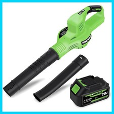 Leaf Blower Cordless, 20V Electric Cordless Leaf Blower with 4000mAh Battery ...