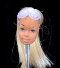 Vintage 70's Sunset MALIBU BARBIE HEAD w/ORIGINAL Pink BUBBLE GLASSES #1067