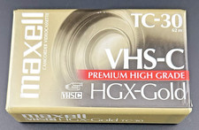 Maxwell VHC-C TC-30 HGX-Gold Premium High Grade Video Cassette Tape Sealed