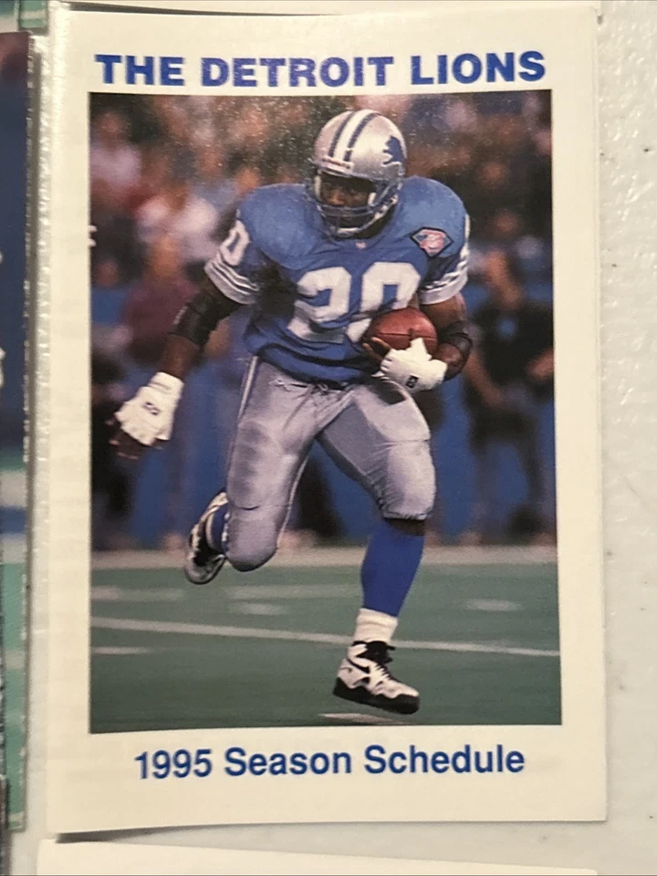 NFL Pocket Schedules Detroit Lions lote mixto de 13 todos Barry Sanders 1992-1996 Foto 3 de 4