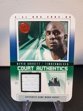 2004-05 Fleer/Skybox E-XL Kevin Garnett Court Authentic Game Worn Jersey 67/75