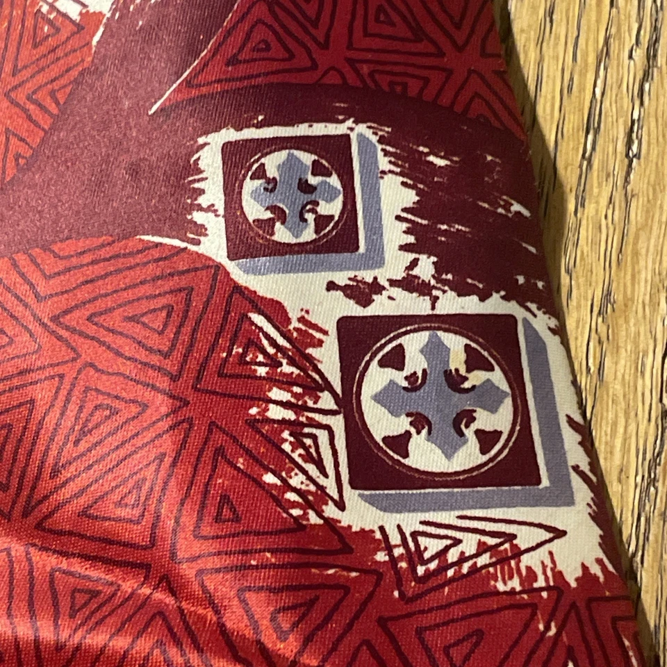 复古 40 年代二手状况完好人造丝宽摆领带原子艺术装饰印花 VLV Rockabilly — 第 4/4 张图片