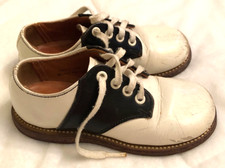 Vintage Unisex Kids Saddle Oxfords Shoes Leather Upper Soles Size 6.5B/2A MCM