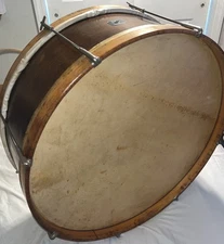 Rare Vintage ‘20s Ludwig 8x24 Universal Model Bass Drum Calf & Goat Heads