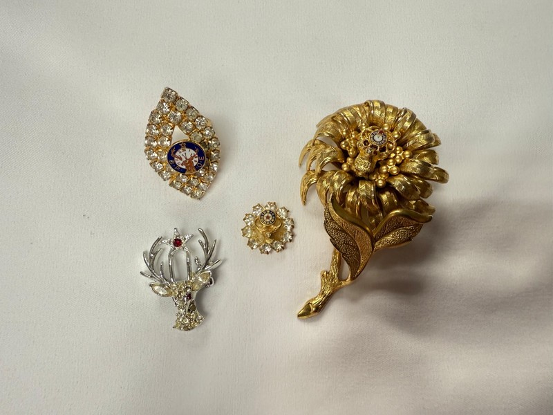 4pc BPOE Benevolent & Protective Order Elks Pin Ring Brooch Set Auxillary Lodge
