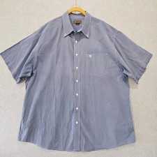 Ariat Shirt Men's Button Down Short Sleeve Western Navy W Pattern Size XXL
