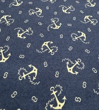 Nautical Anchor Print Blue Cotton Fabric Lakeside Gatherings Moda BTHalfY #33