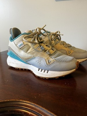 FILA Low Top Lace-Up Athletic Sneakers Beige/Gray/Teal Unisex 5RM01769-421