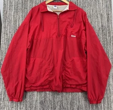 VTG 80s Russell Athletic Men's Red 1/2 Zip Up Windbreaker Made In USA Large