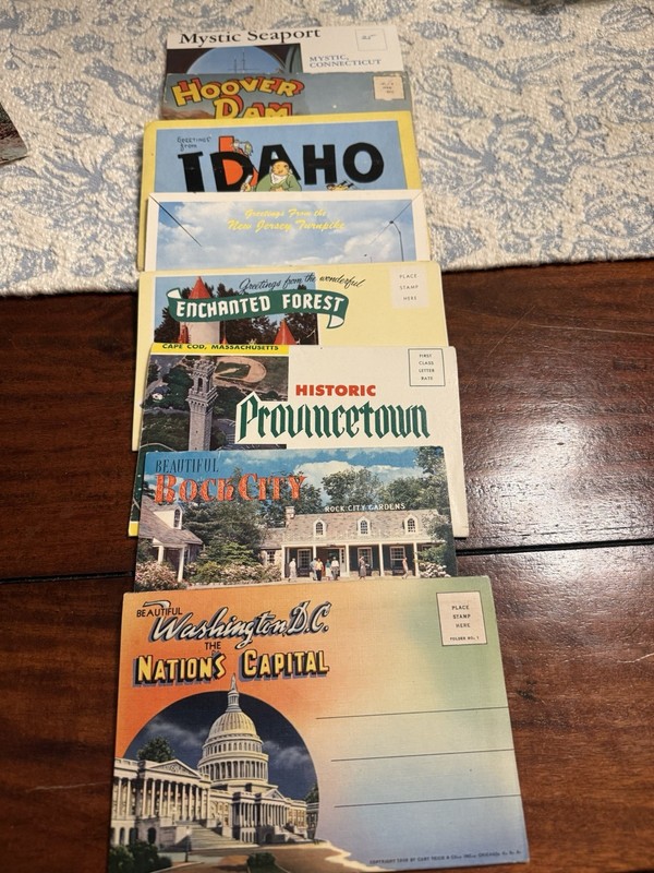 Vintage Accordion Style Tourism Postcards Lot of 8 Booklets