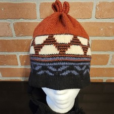 Patagonia Wool Ear Flap Beanie Hat OS Adult Fleece Lined Knit Winter Chullo NWOT