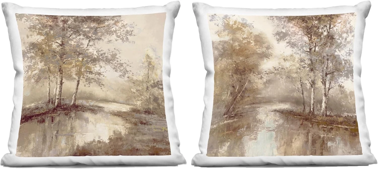 Woodland Views Sepia Throw Pillows, 18x18, Brown, Set of 2