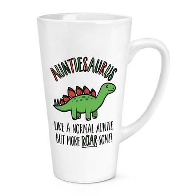 Gift Base Auntiesaurus Dinosaurier-Look Roarsome 17oz Latte-Becher Weiß Keramik