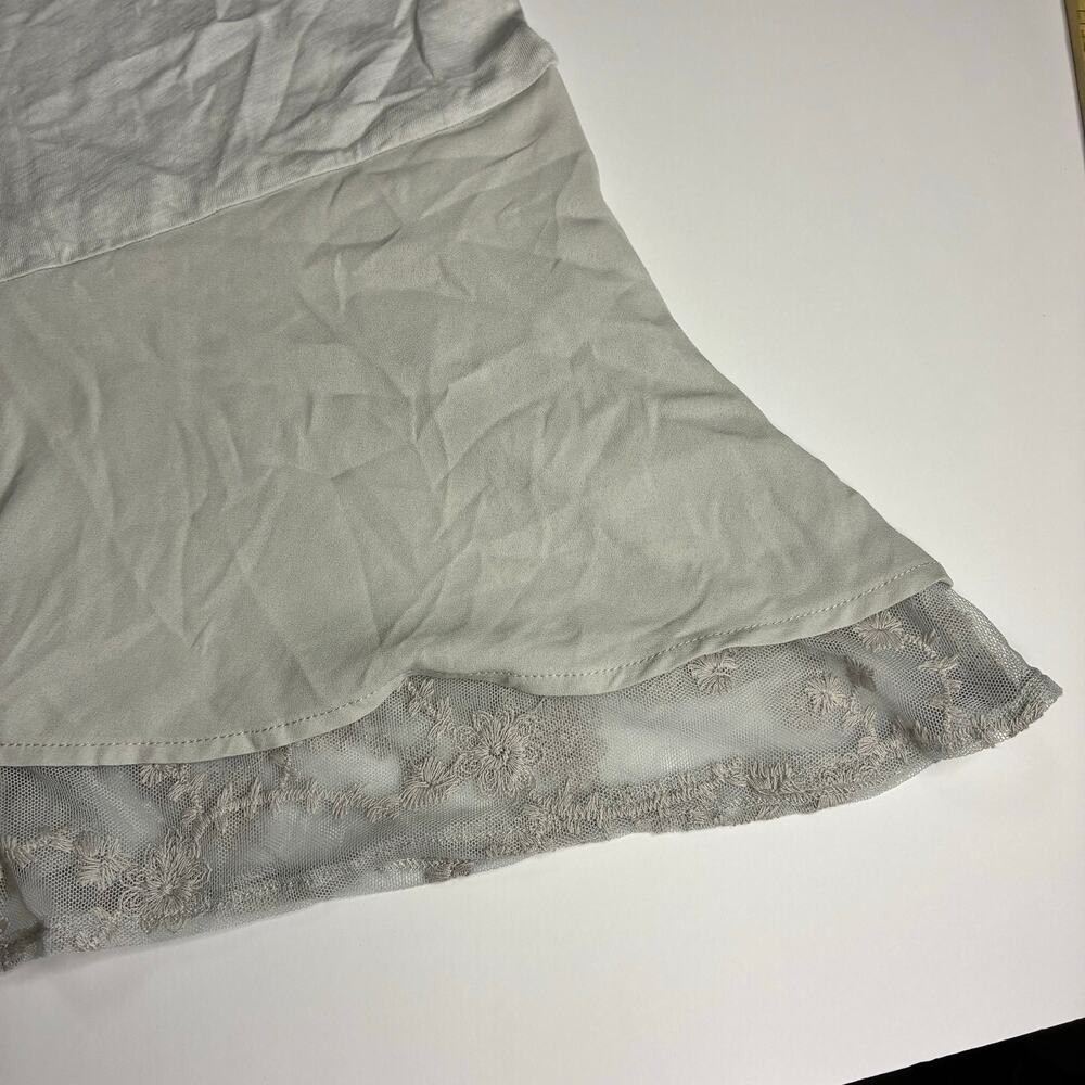 Matilda Jane NWT Gray Tank Lace Lined Top Boutique US M Cotton Ruffle Whimsygoth