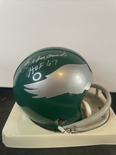 Chuck Bednarik signed Eagles 2-Bar Autograph Riddell Mini Helmet w/ 