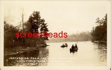 C1920s RPPC PHOTO International Falls Minnesota "125 MILE CANOE TRIP" VG UNUSED