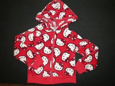 Girls Hello Kitty Sanrio Red Plush Hoodie Jacket Zip Up Hybrid Brand Size XS 5