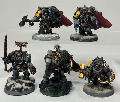 Warhammer 40k Space Wolves Wolf Guard Terminators x5 Painted Games Workshop WH40