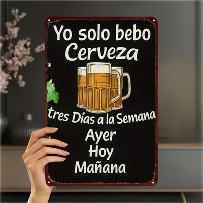 2D Flat Tin Metal Signs Home Décor Art 'I Solely Drink Beer Three Days a Week: Y