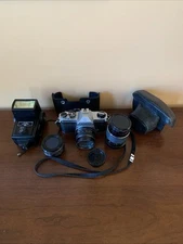 Pentax Asahi K1000 35mm W/50mm SMC Pentax-M Lens + Accessories WORKS TESTED 