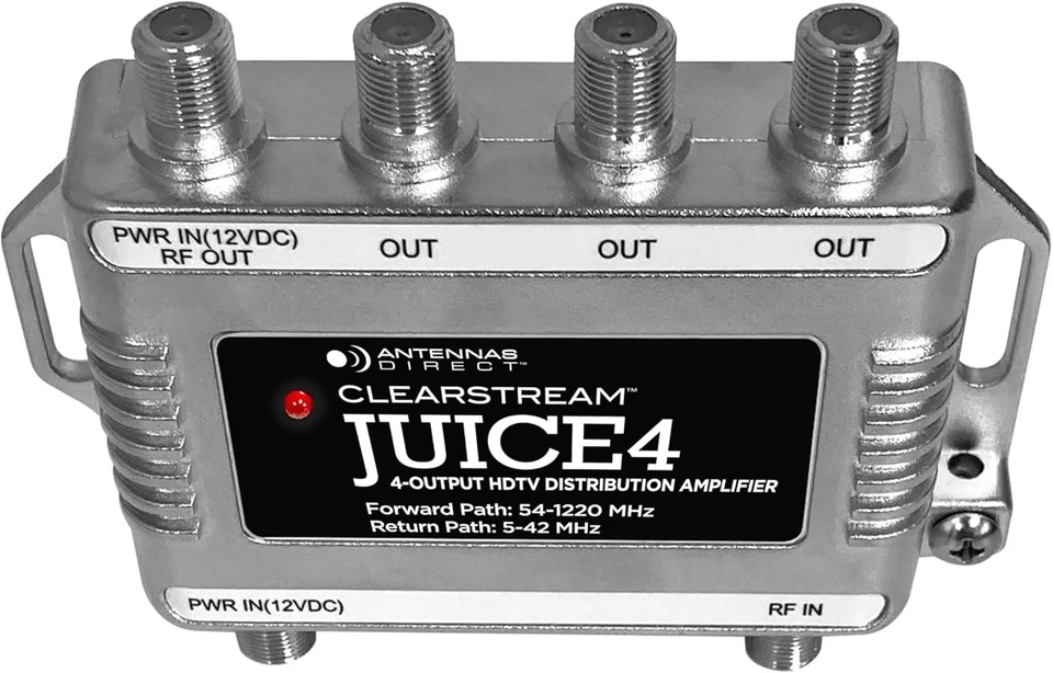Antennas Direct ClearStream JUICE4 Distribution Amplifier, Output to 4 Televisio - Image 3 of 4