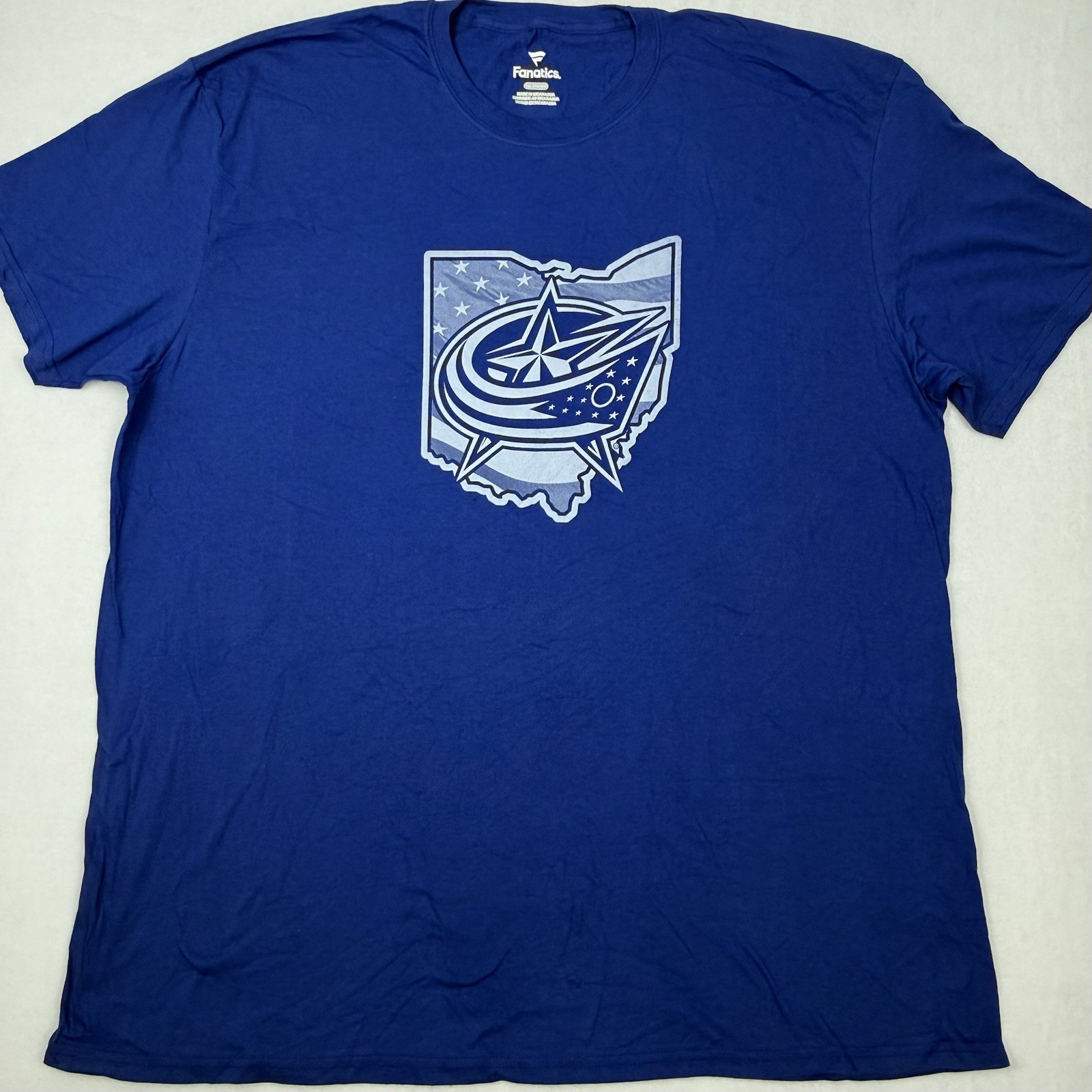New Fanatics Columbus Blue Jackets T-Shirt Men’s 3XL Blue NHL Short Sleeve Crew