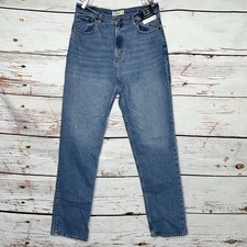 Abercrombie  Fitch NWT 32/14XL Blue Denim Ultra-High Rise  90s Straight Jeans