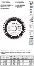 Yato Diamant-Trennscheibe Turbo - 115-230mm Freie Auswahl