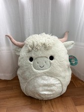 Fuzzmallow Soft Toy Highland Cow Iver Mint Green Squishmallow with Tag