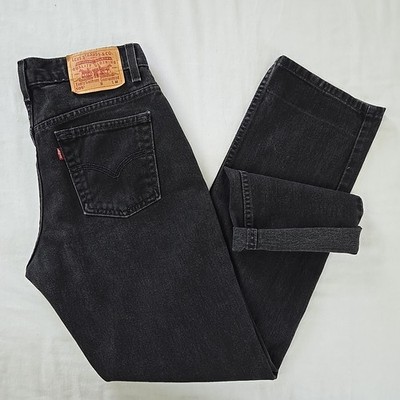 VTG Y2K Levis 505 Lower Rise Straight Leg Jeans Black Denim MIS 6 M (29x31)