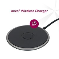 Wireless Charger 15W Schwarz Induktive Ladestation USB-C Qi Handy