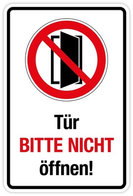 Aufkleber Verbot Hinweis  Tür bitte nicht öffnen!  Symbol Sticker Folie