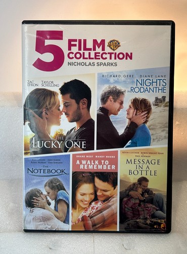 Lucky One/Rodanthe/Notebook/Walk Remember/Message Bottle (DVD) With Case, Tested