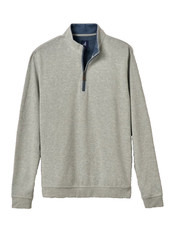 Johnnie-O Big  Tall, Sully 1/4 Zip Pullover Light Gray /Blue Size 1XB 158