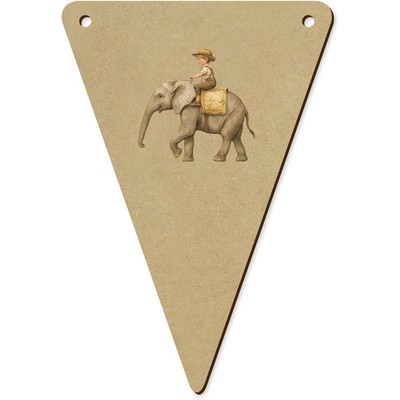 5 Holz-Wimpelfahnen ''Junge reitet auf Elefant'' 140 mm (BN00085094)