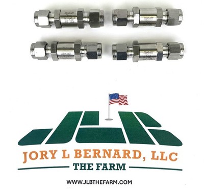 HY-LOK, CV1-H4T-1, LOT OF 4, CHECK VALVE, 1PSI, 3000PSI, 1/4''TUBE, 316 SST NEW S